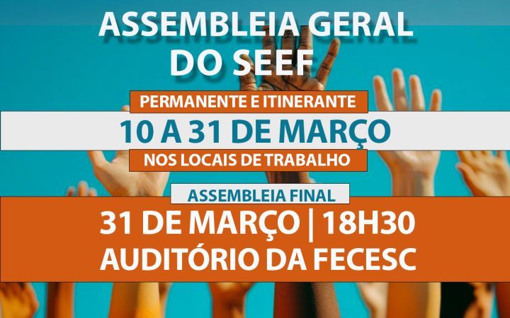 SEEF convoca assembleia geral extraordinária para discutir Convenção Coletiva de Trabalho 2025/2026