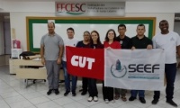Direção do SEEF participa de formação da CUT-SC sobre saúde do trabalhador