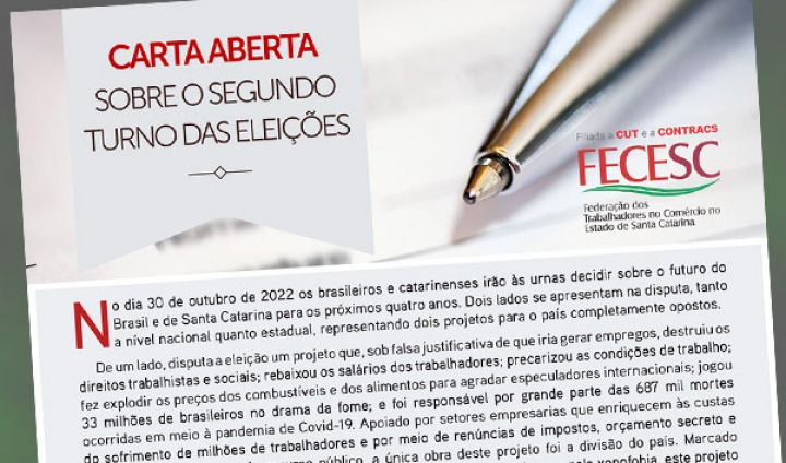 Carta Aberta sobre o segundo turno das eleições